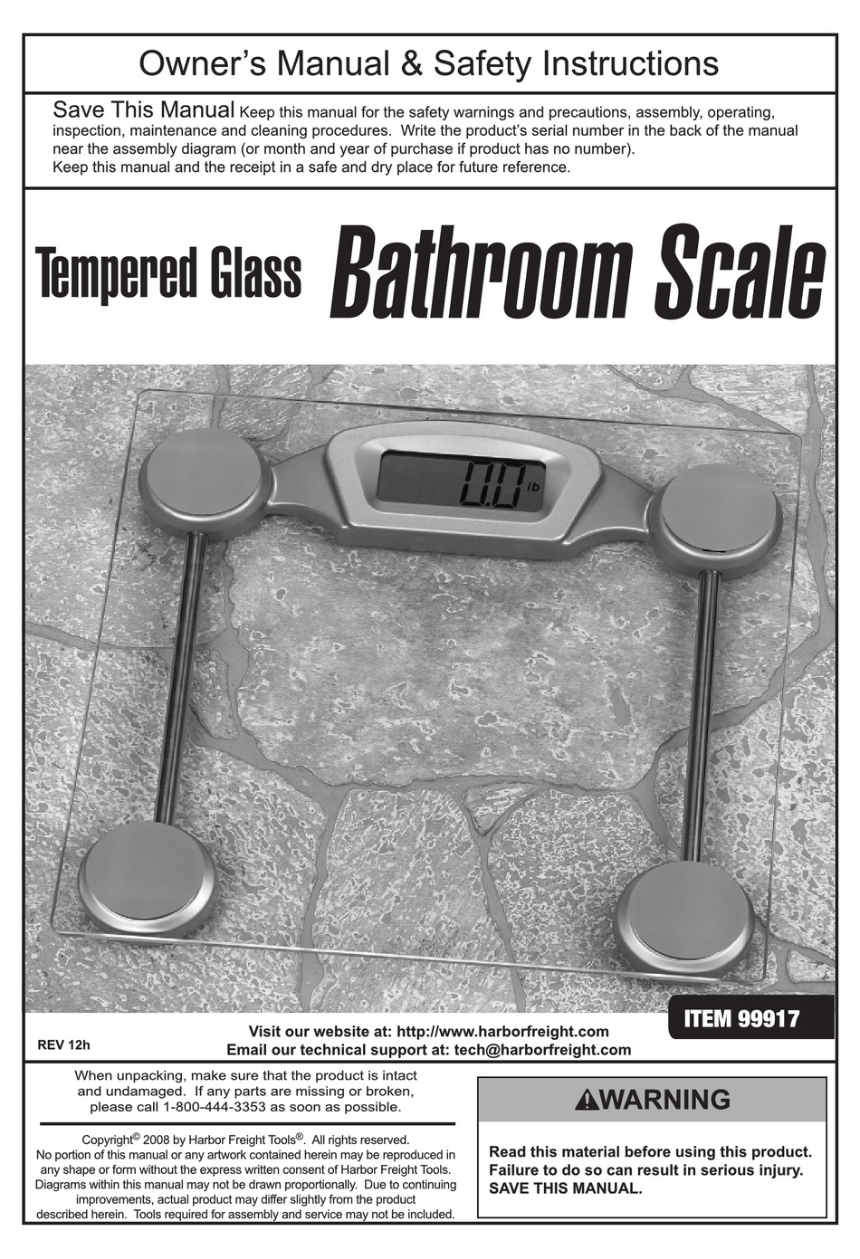Download Hanson Bathroom Scales Instruction Manual