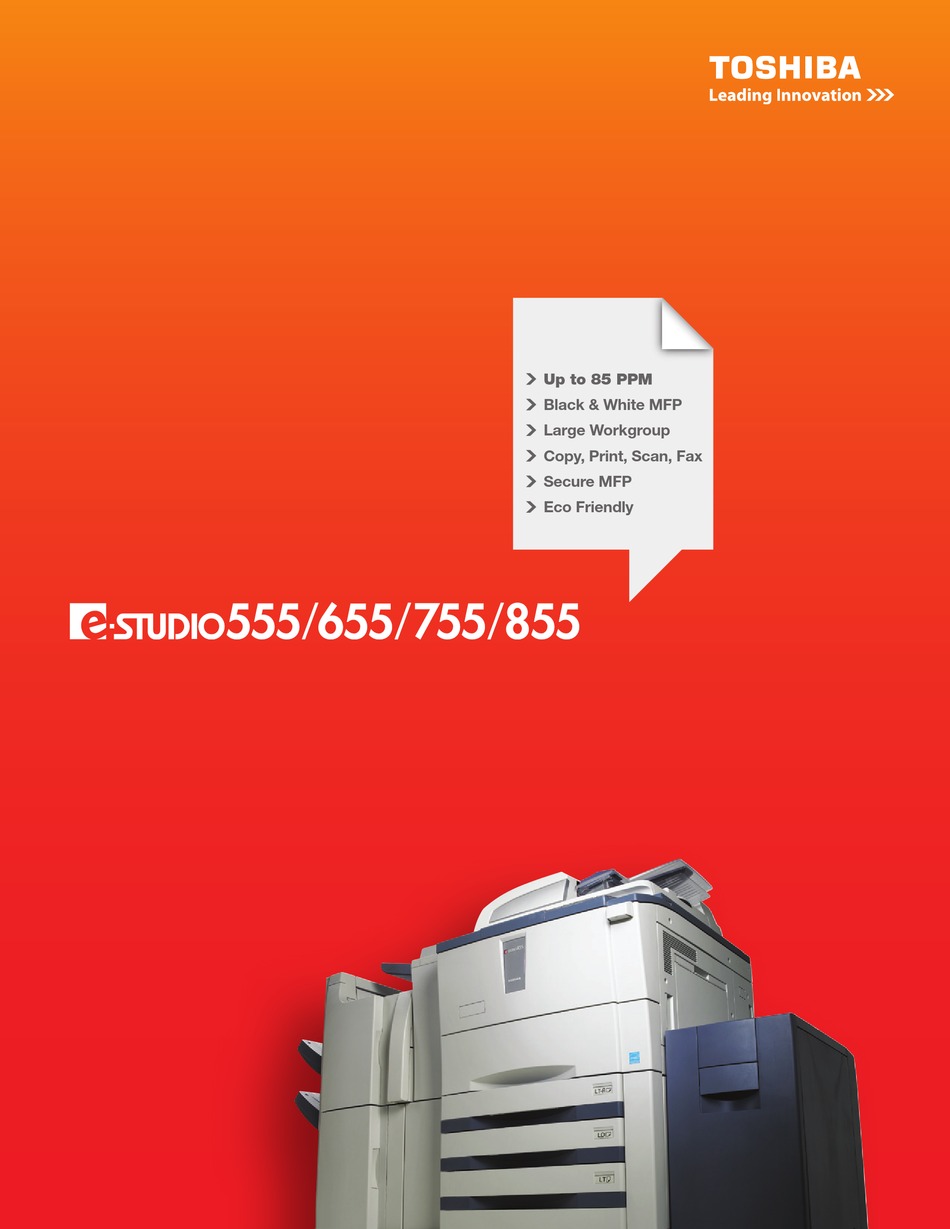 TOSHIBA ESTUDIO555 BROCHURE & SPECS Pdf Download ManualsLib