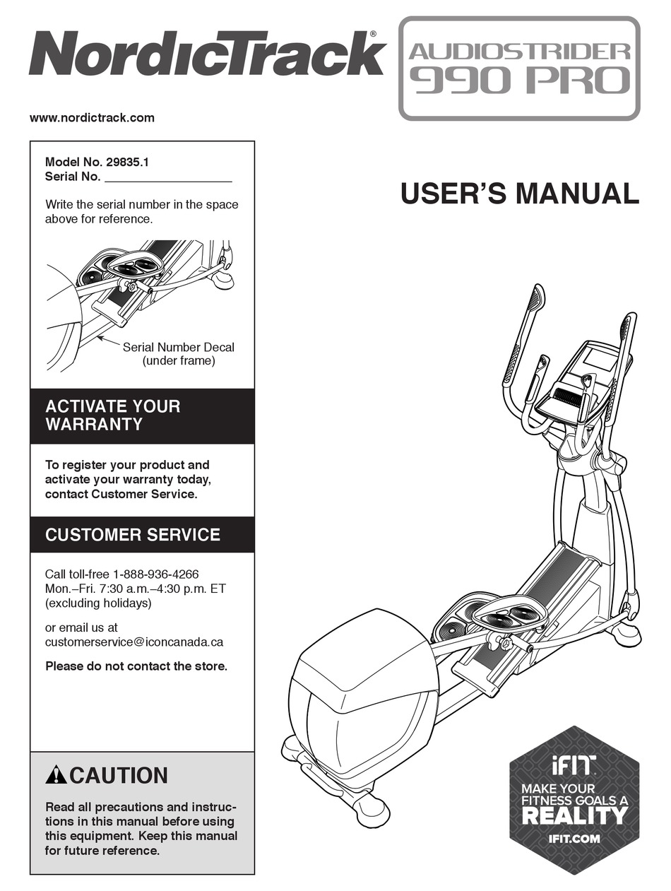 NORDICTRACK 29835.1 USER MANUAL Pdf Download ManualsLib