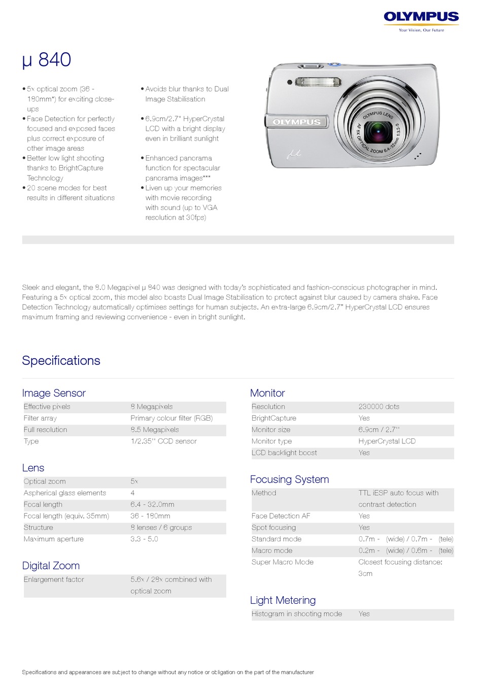 olympus m840