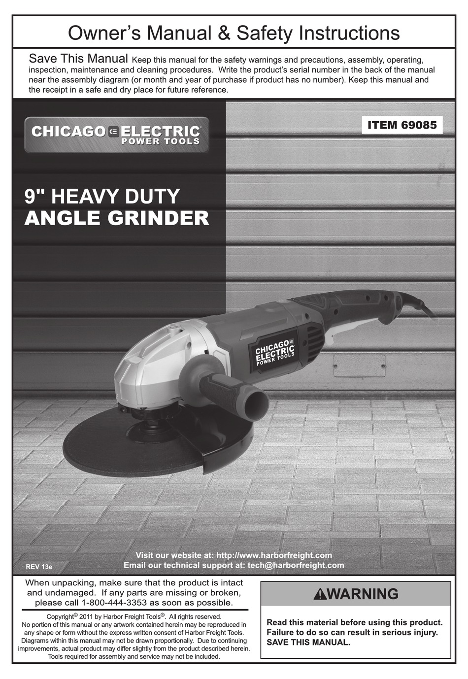 Chicago Electric 69085 Owner S Manual Pdf Download Manualslib
