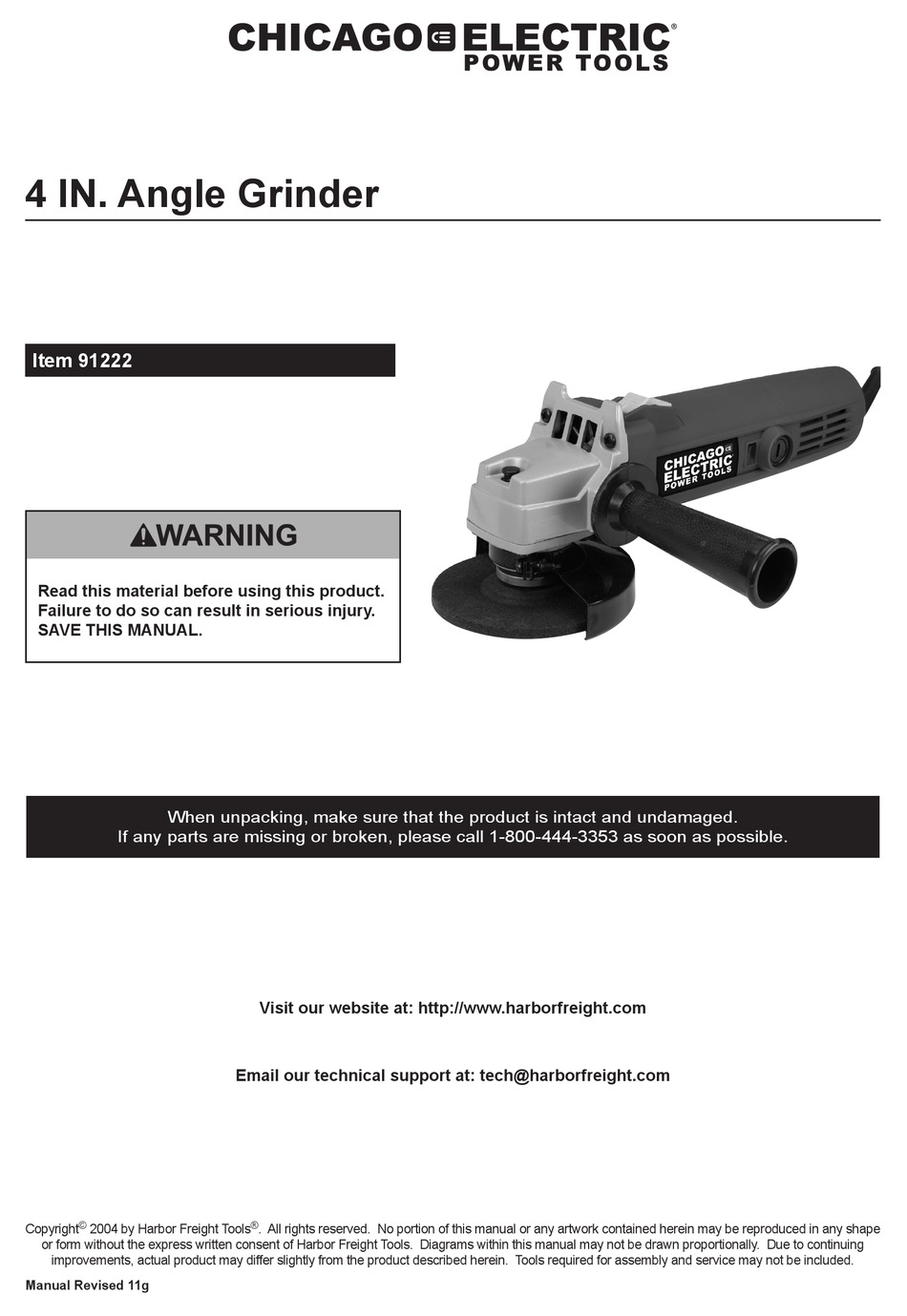 Chicago Electric 91222 User Manual Pdf Download Manualslib