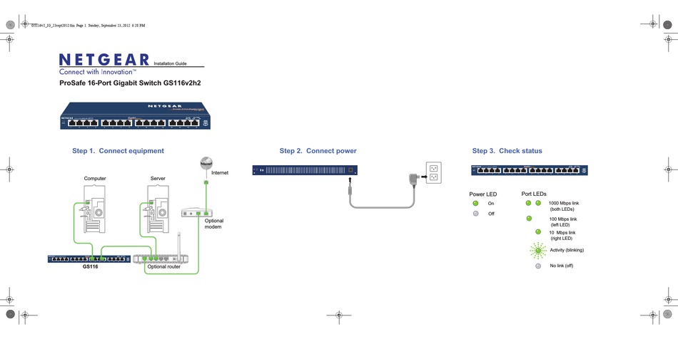 Netgear Prosafe Gs116v2h2 Installation Manual Pdf Download Manualslib