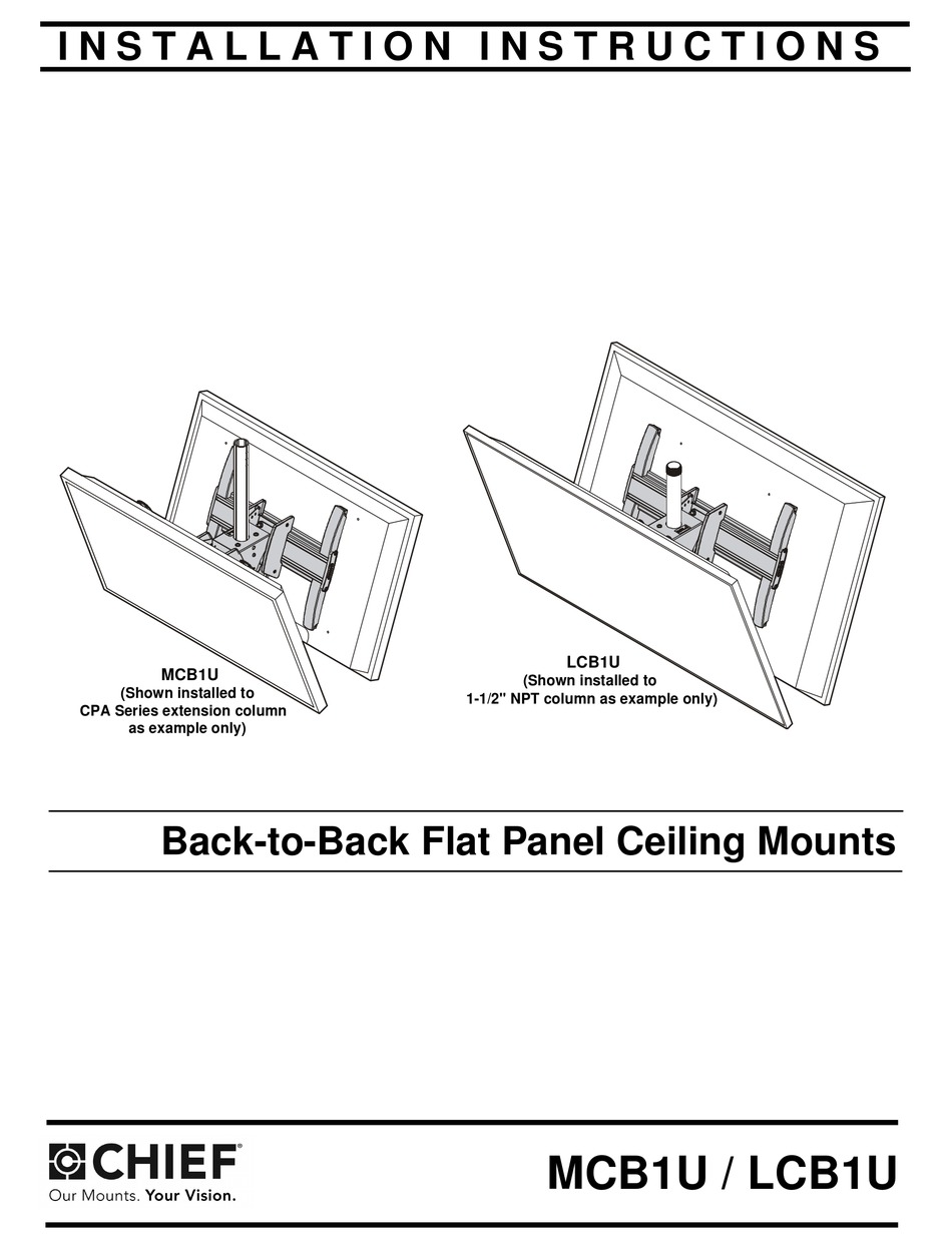 CHIEF MCB1U INSTALLATION INSTRUCTIONS MANUAL Pdf Download | ManualsLib