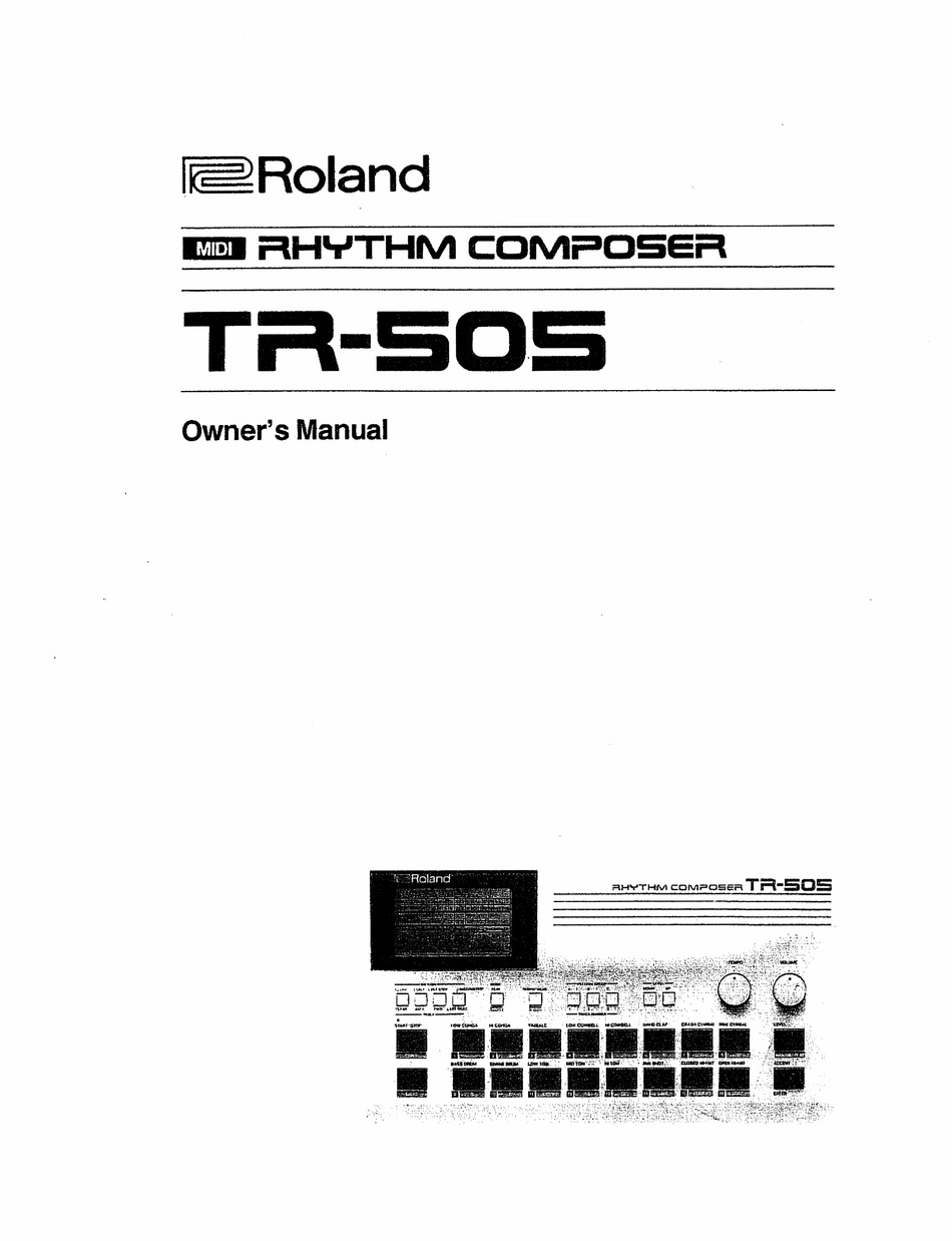 ROLAND RHYTHM COMPOSER TR-505 OWNER'S MANUAL Pdf Download | ManualsLib