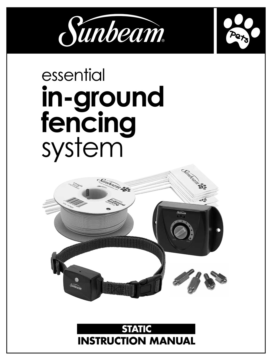 SUNBEAM INGROUND FENCING SYSTEM INSTRUCTION MANUAL Pdf Download