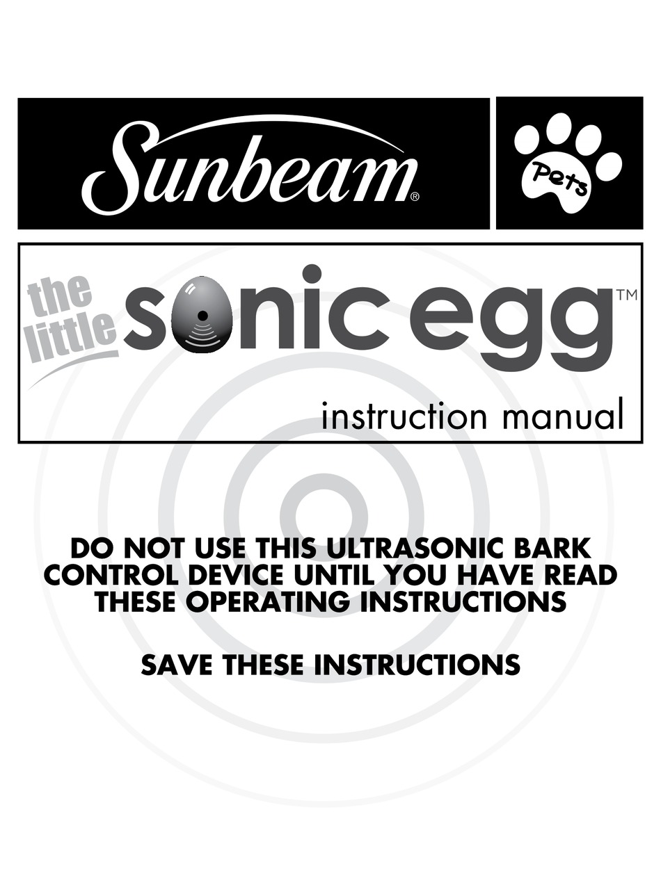 sunbeam ultrasonic egg