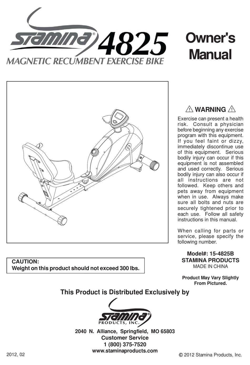 stamina 4655 recumbent air bike