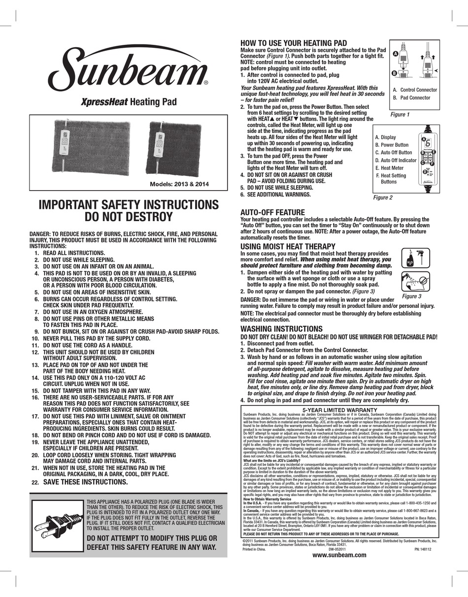 sunbeam 5837 33 manual