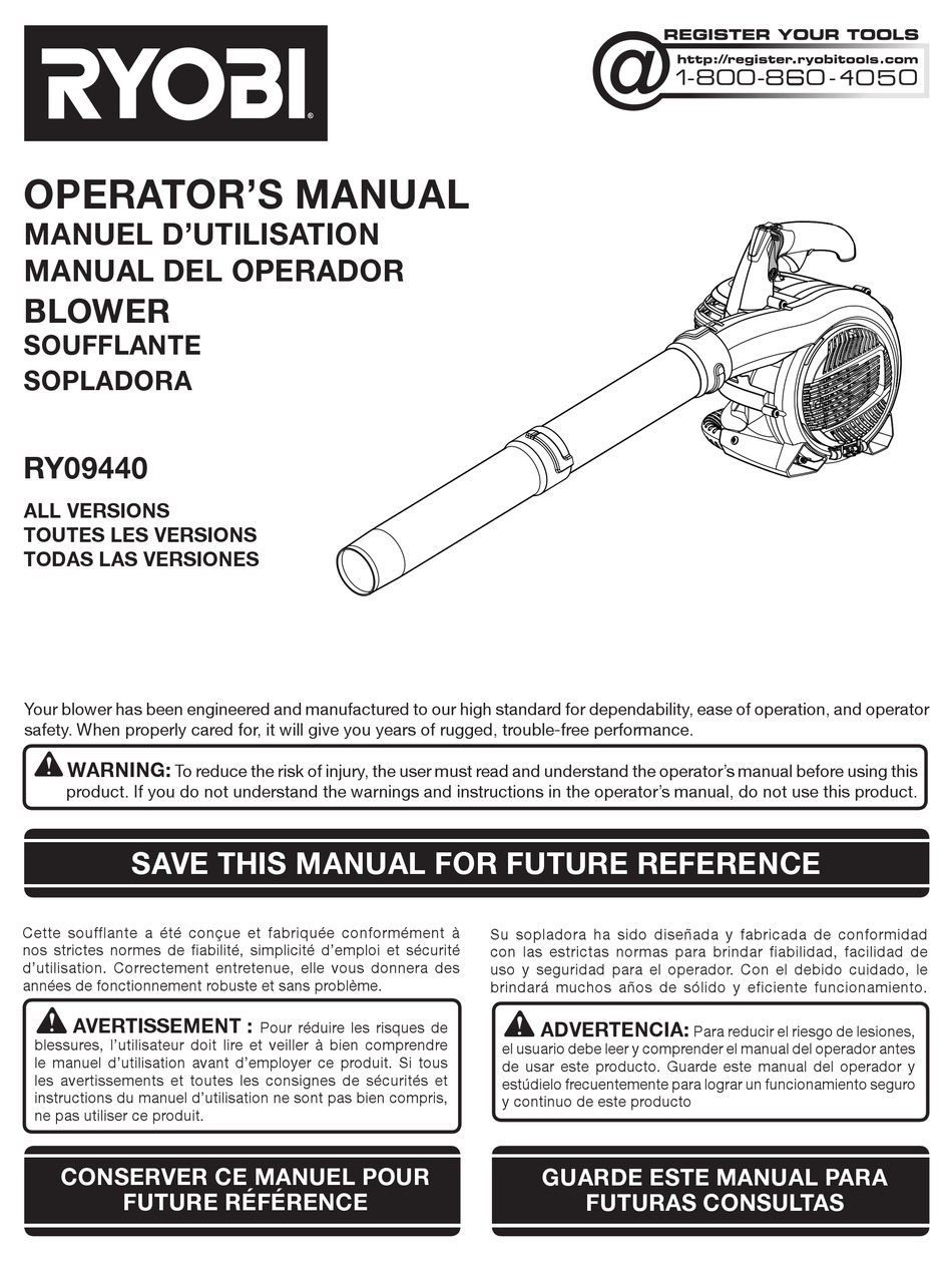 RYOBI RY09440 OPERATOR'S MANUAL Pdf Download | ManualsLib
