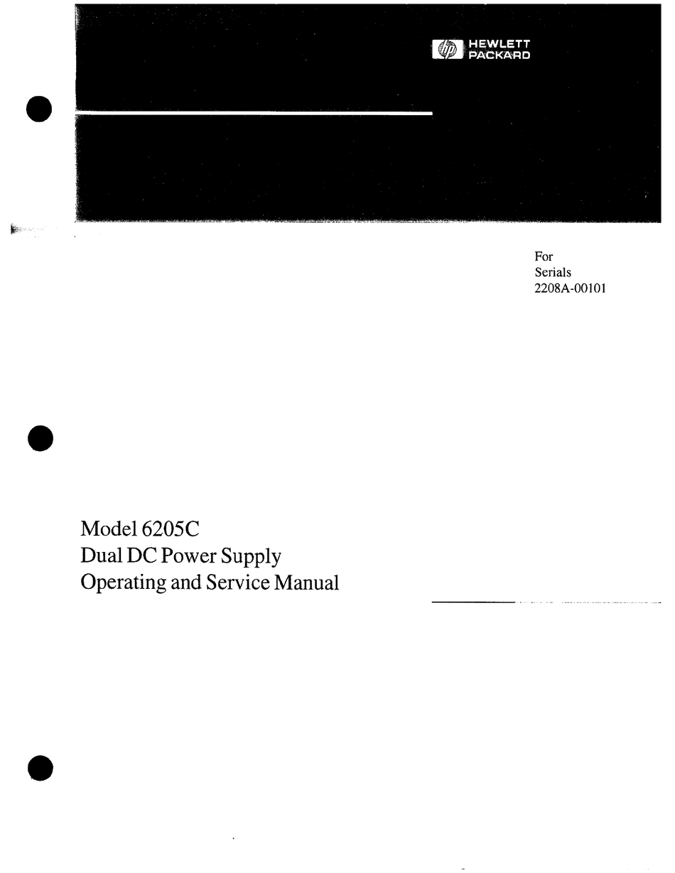HP  6217A DC power Supply Operating & Service Manual 