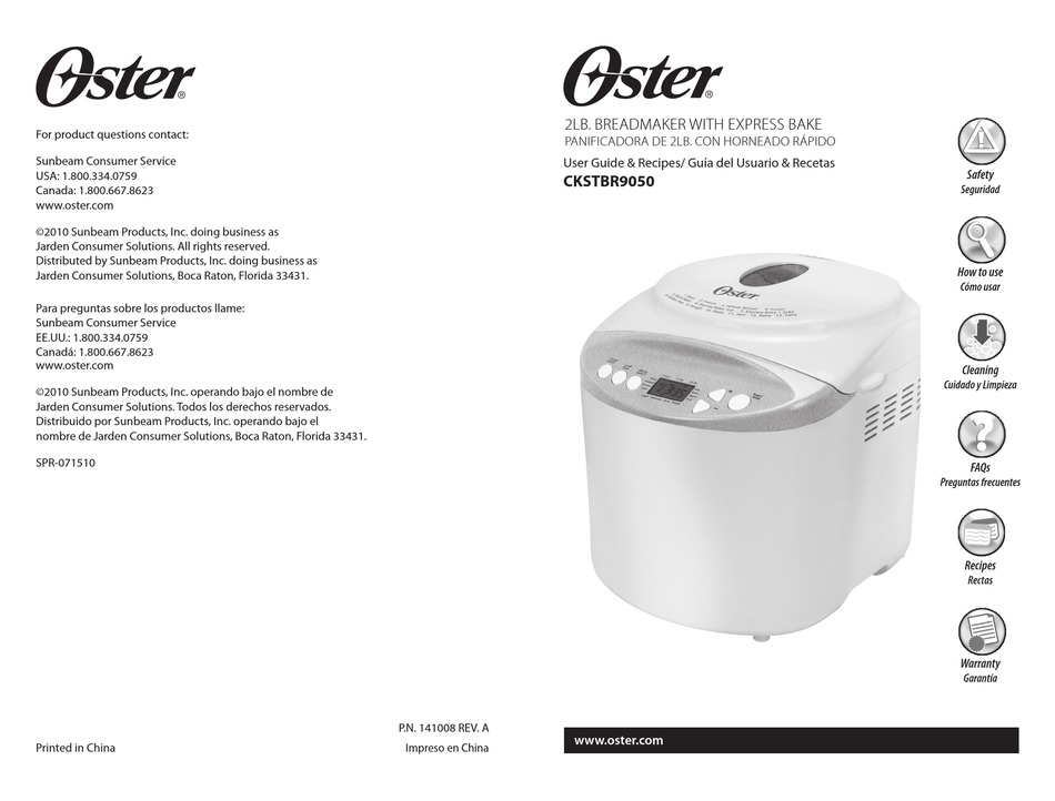 Oster Ckstbr9050 User Manual Pdf Download Manualslib