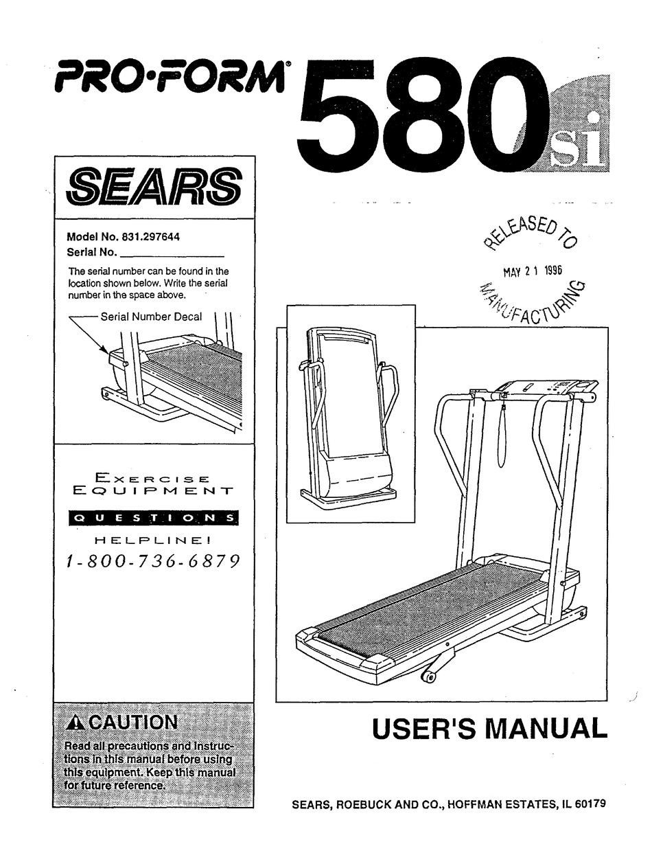 Proform xp 580 crosstrainer treadmill online manual