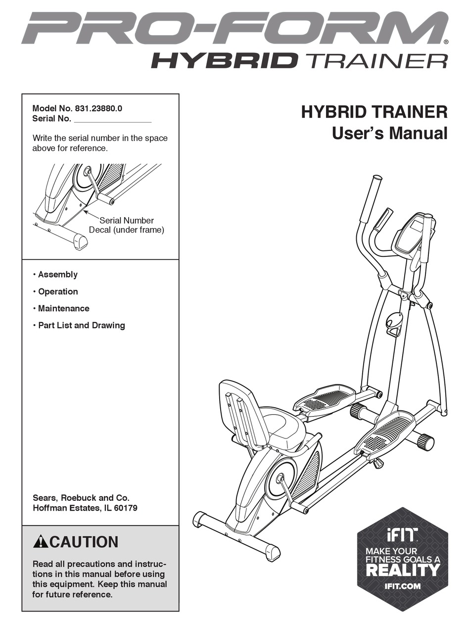 proform hybrid trainer manual pdf