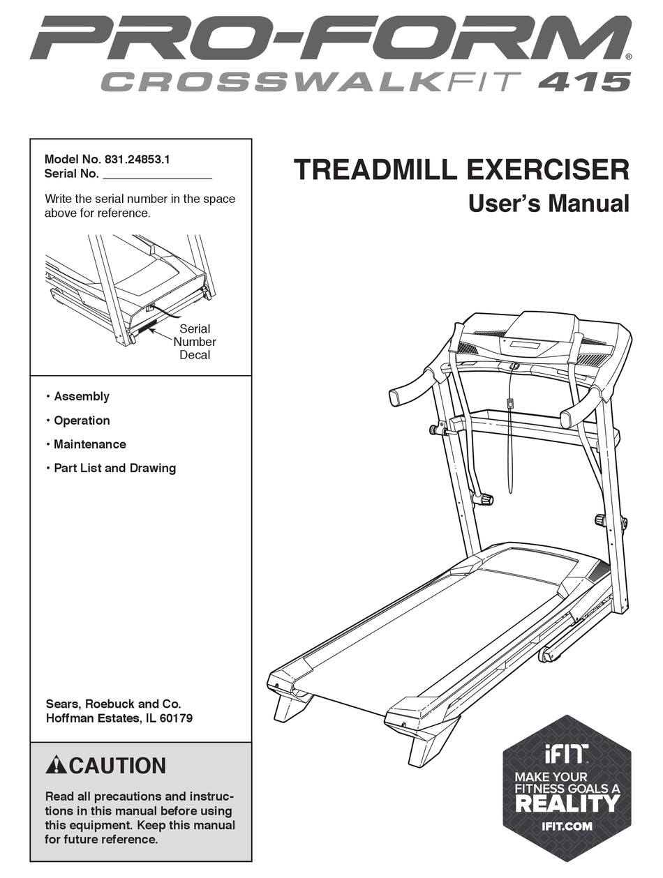 PRO-FORM CROSSWALK FIT 415 USER MANUAL Pdf Download | ManualsLib