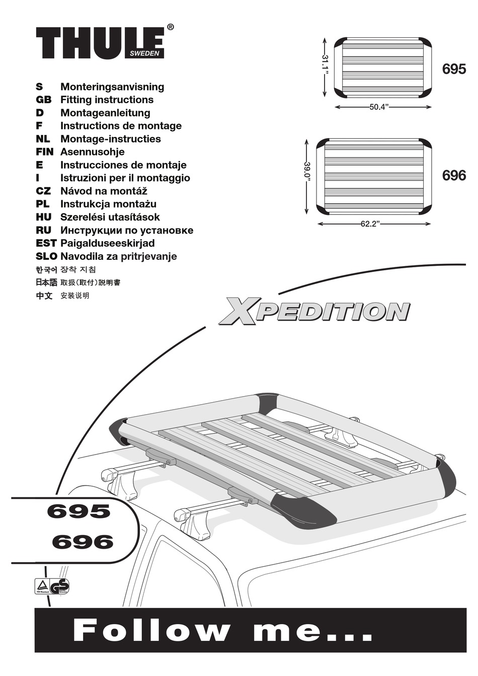 THULE XPEDITION 695 FITTING INSTRUCTIONS MANUAL Pdf Download