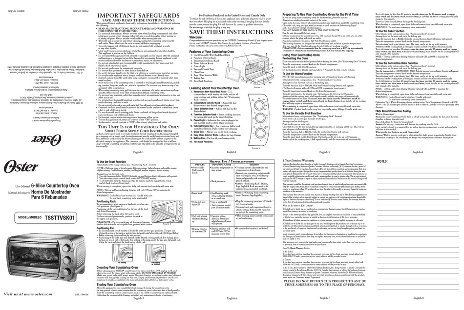 User manual Oster CKSTPCEC6801 (English - 44 pages)