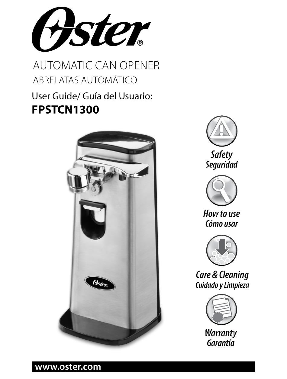Oster Electric Can Opener User Guide