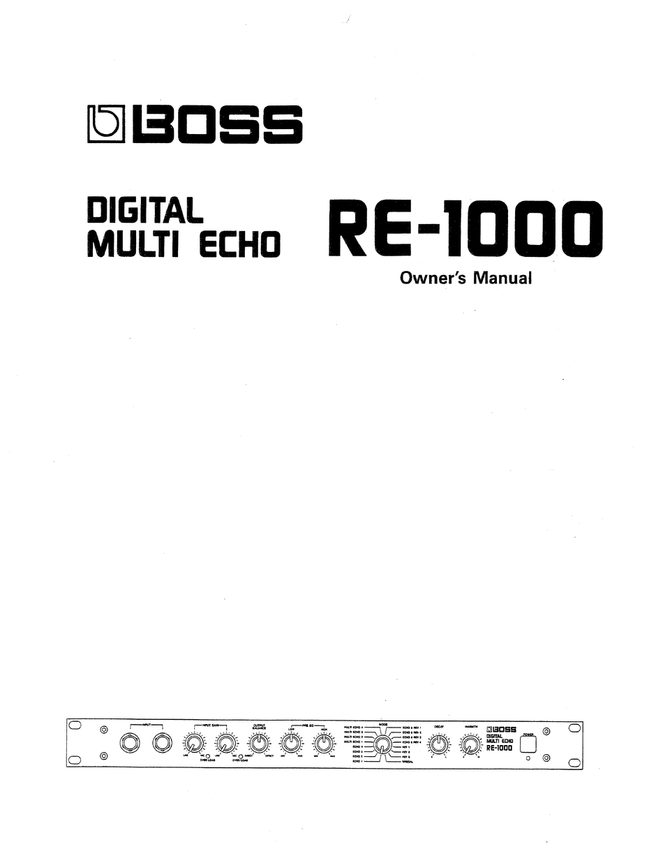 Boss Re 202 Manual