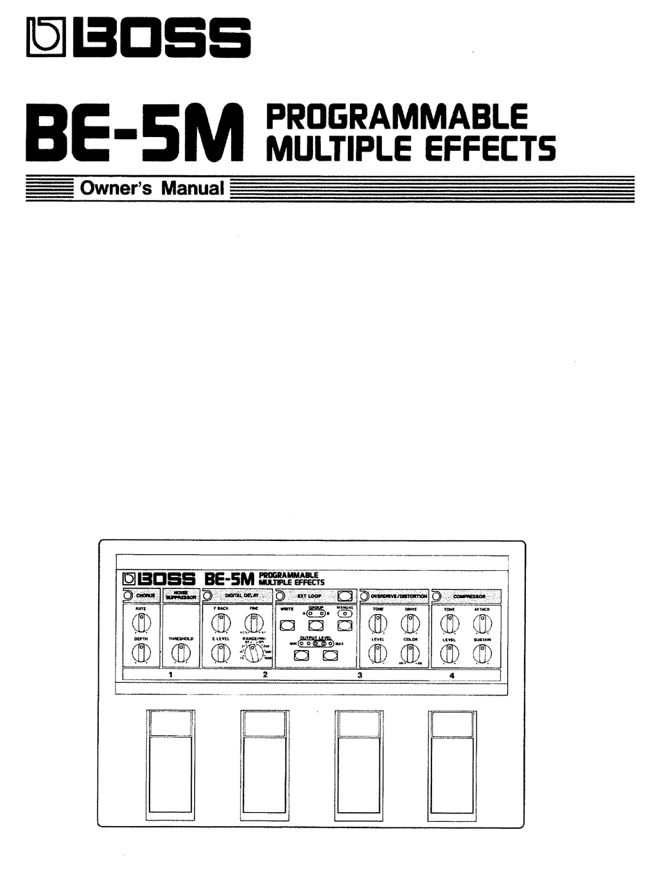 BOSS BE-5M OWNER'S MANUAL Pdf Download | ManualsLib