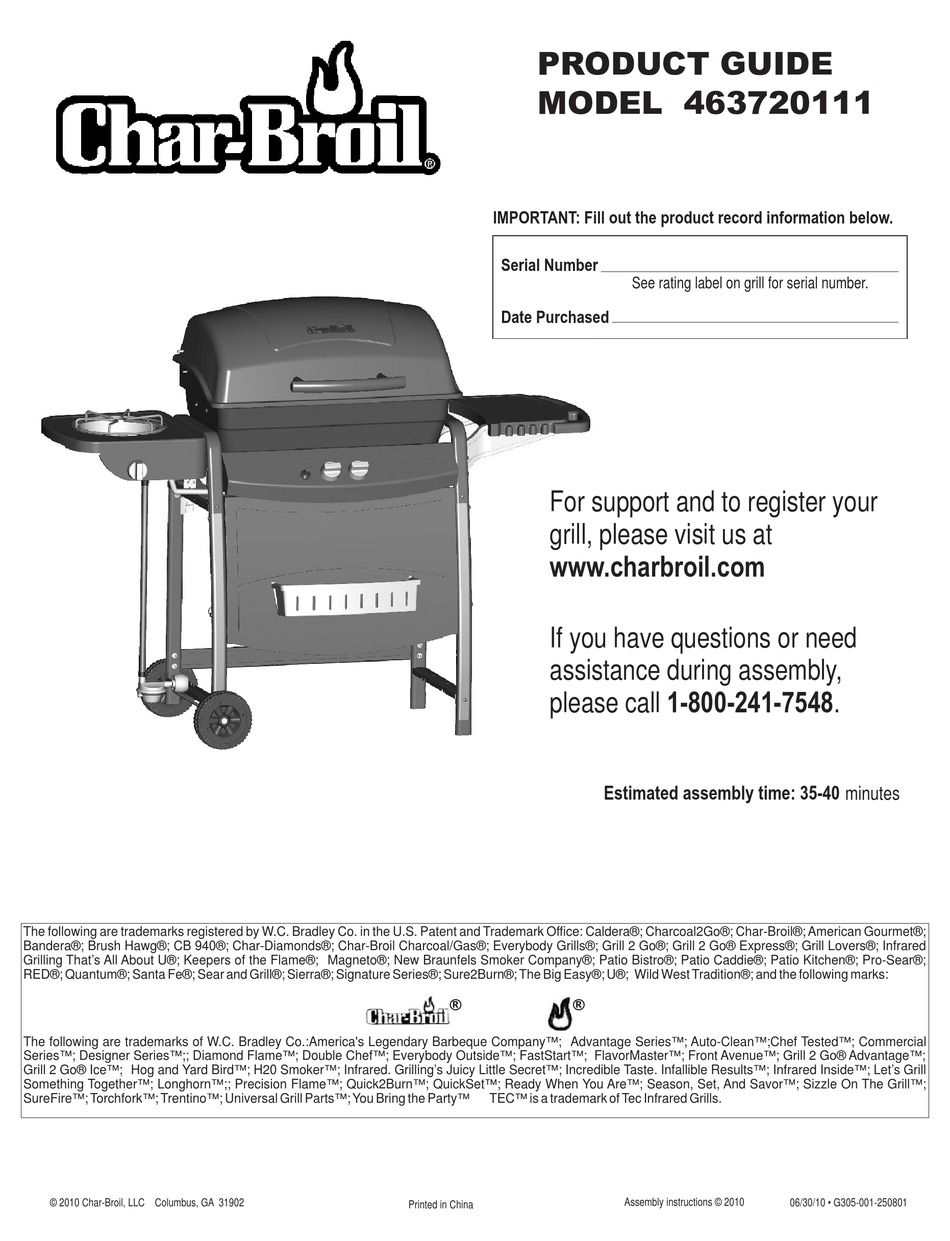 CHAR BROIL 463720111 PRODUCT MANUAL Pdf Download ManualsLib