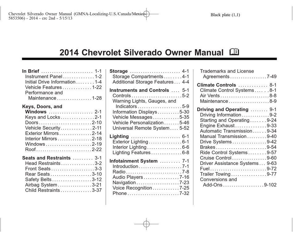 CHEVROLET SILVERADO OWNER'S MANUAL Pdf Download ManualsLib