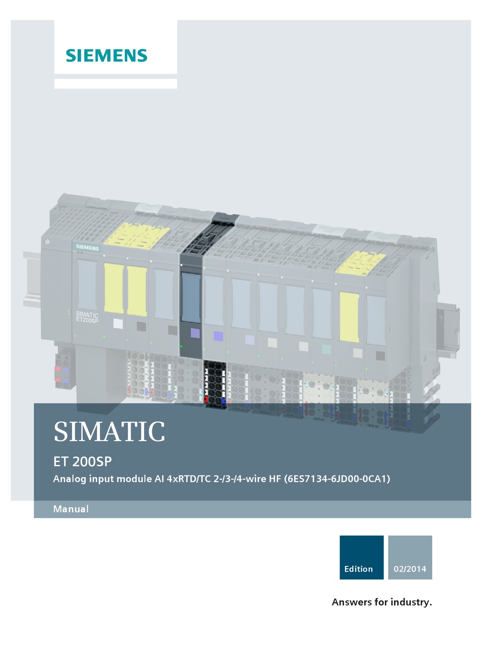 Simatic Et 200Sp 6Es7 134-6Jd00-0Ca1 Siemens 6Es7 134-6Jd00-0Ca1 Analog Input Module