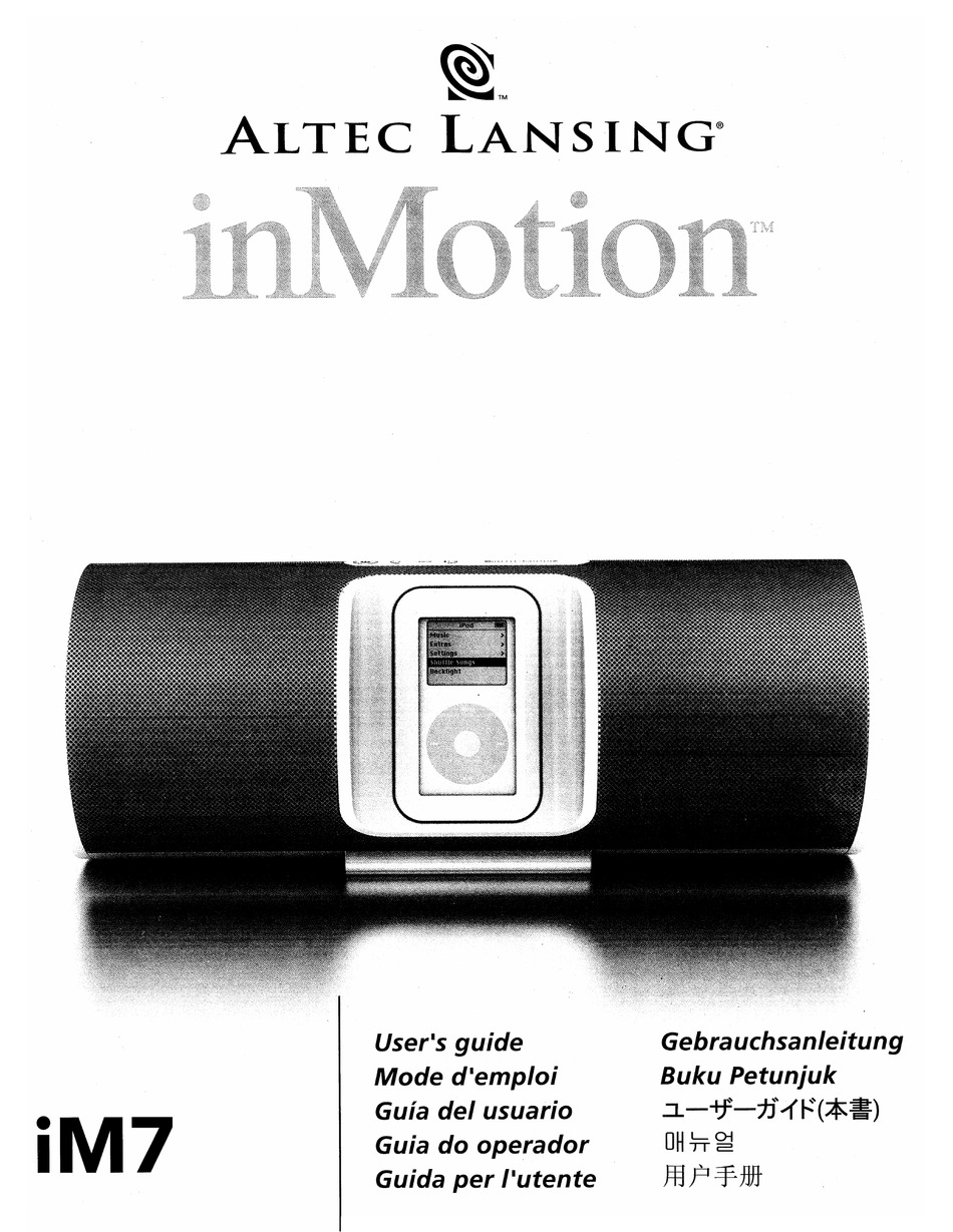 Altec Lansing inMotion Implus users guide 