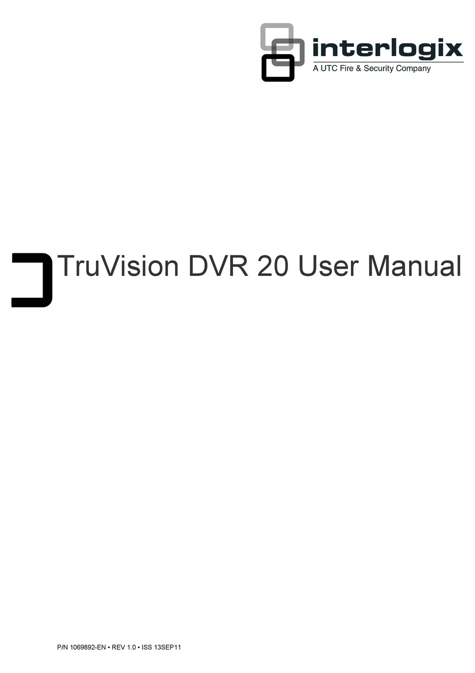 INTERLOGIX TRUVISION DVR 20 USER MANUAL Pdf Download | ManualsLib