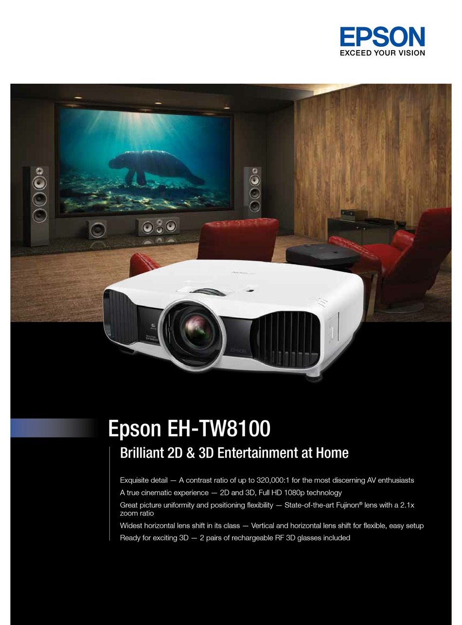 EPSON EH-TW8100 SPECIFICATIONS Pdf Download | ManualsLib