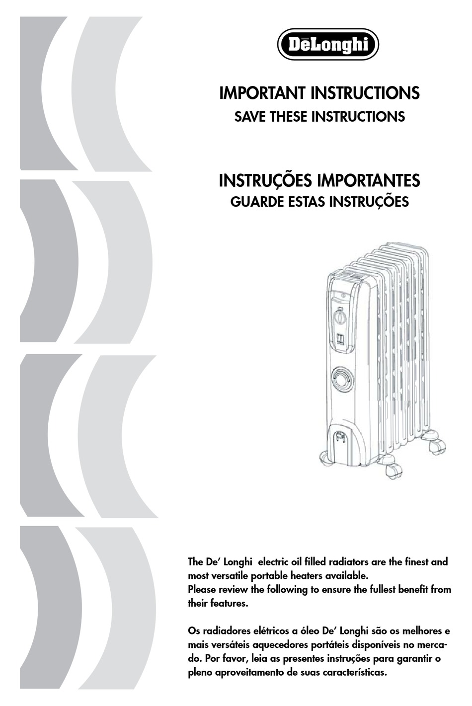 DELONGHI EW 7707CM IMPORTANT INSTRUCTIONS MANUAL Pdf Download | ManualsLib