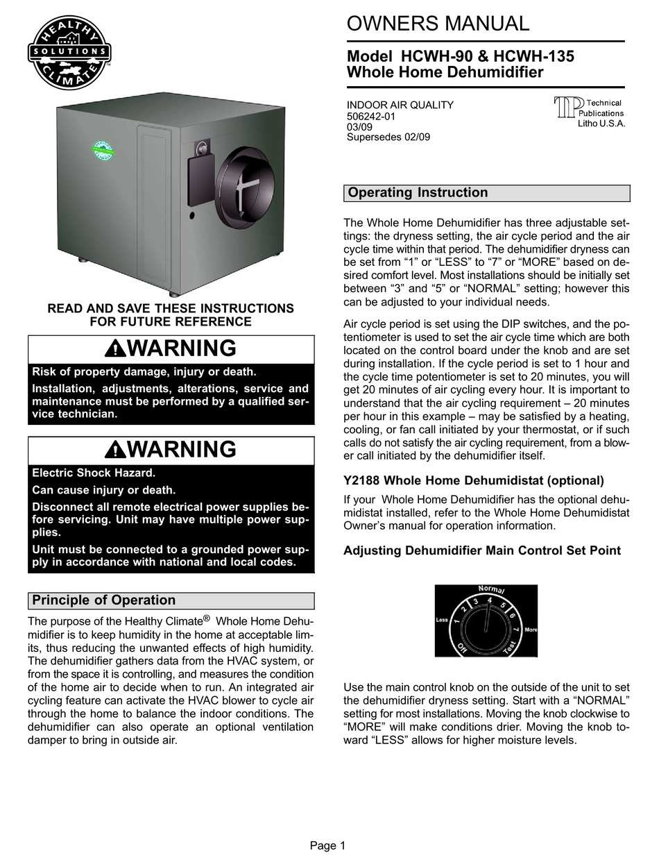 HEALTHY CLIMATE SOLUTIONS HCWH90 OWNER'S MANUAL Pdf Download ManualsLib
