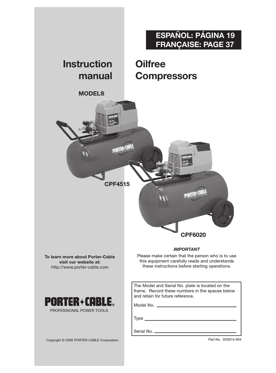 PORTER-CABLE CPF4515 INSTRUCTION MANUAL Pdf Download | ManualsLib