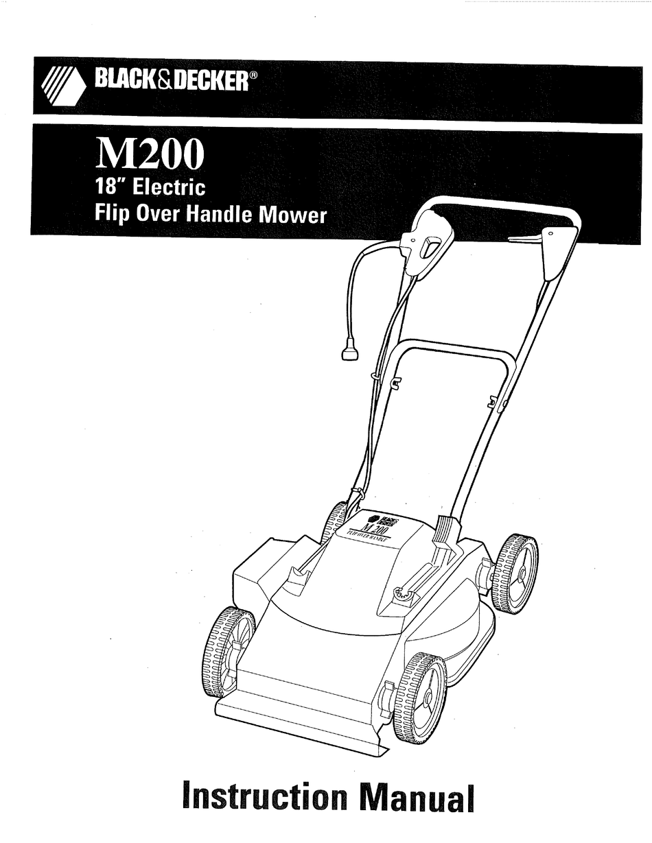 Black and Decker M200 - Flip Over Handle Mower Type 2 