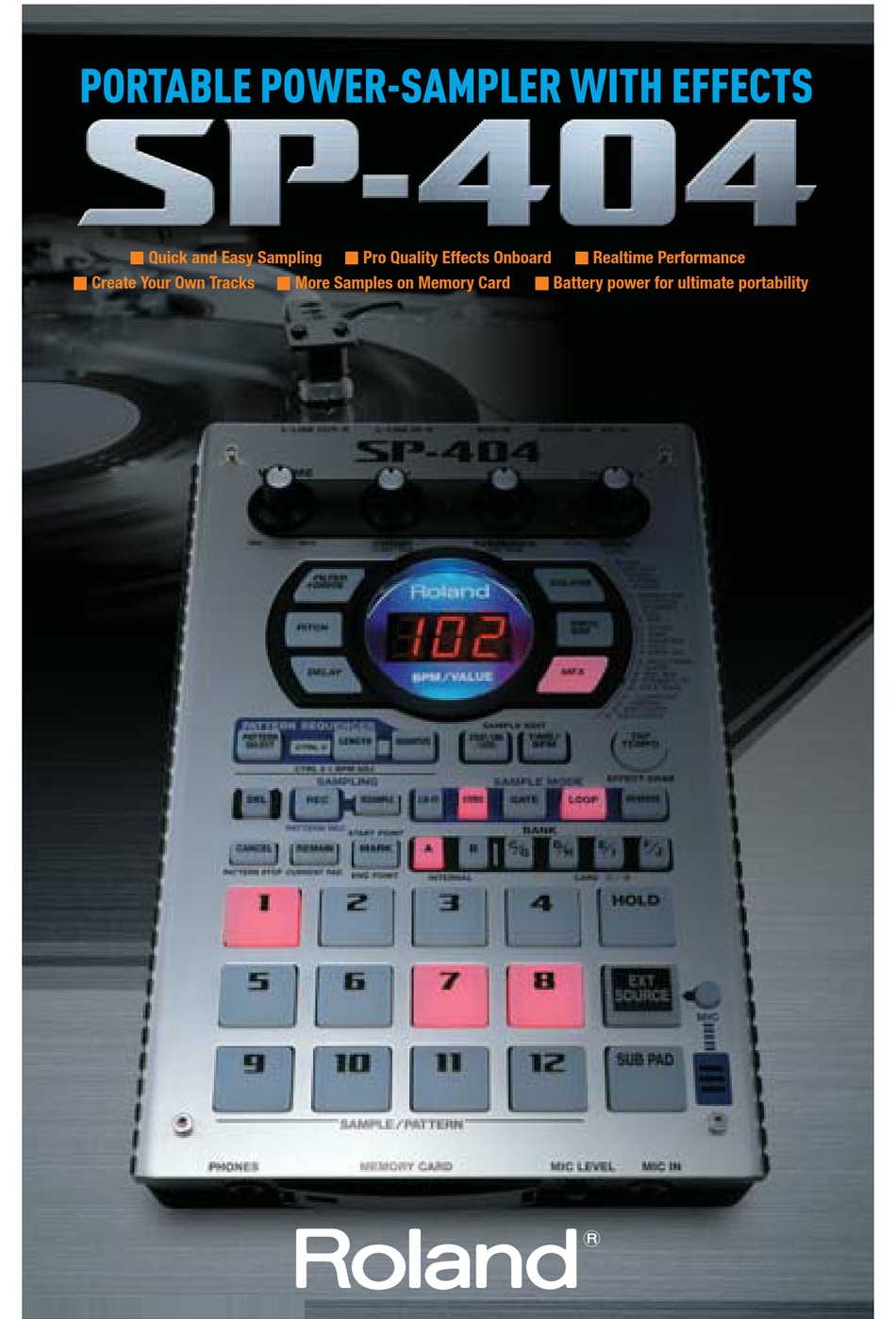 ROLAND SP-404 SPECIFICATIONS Pdf Download | ManualsLib