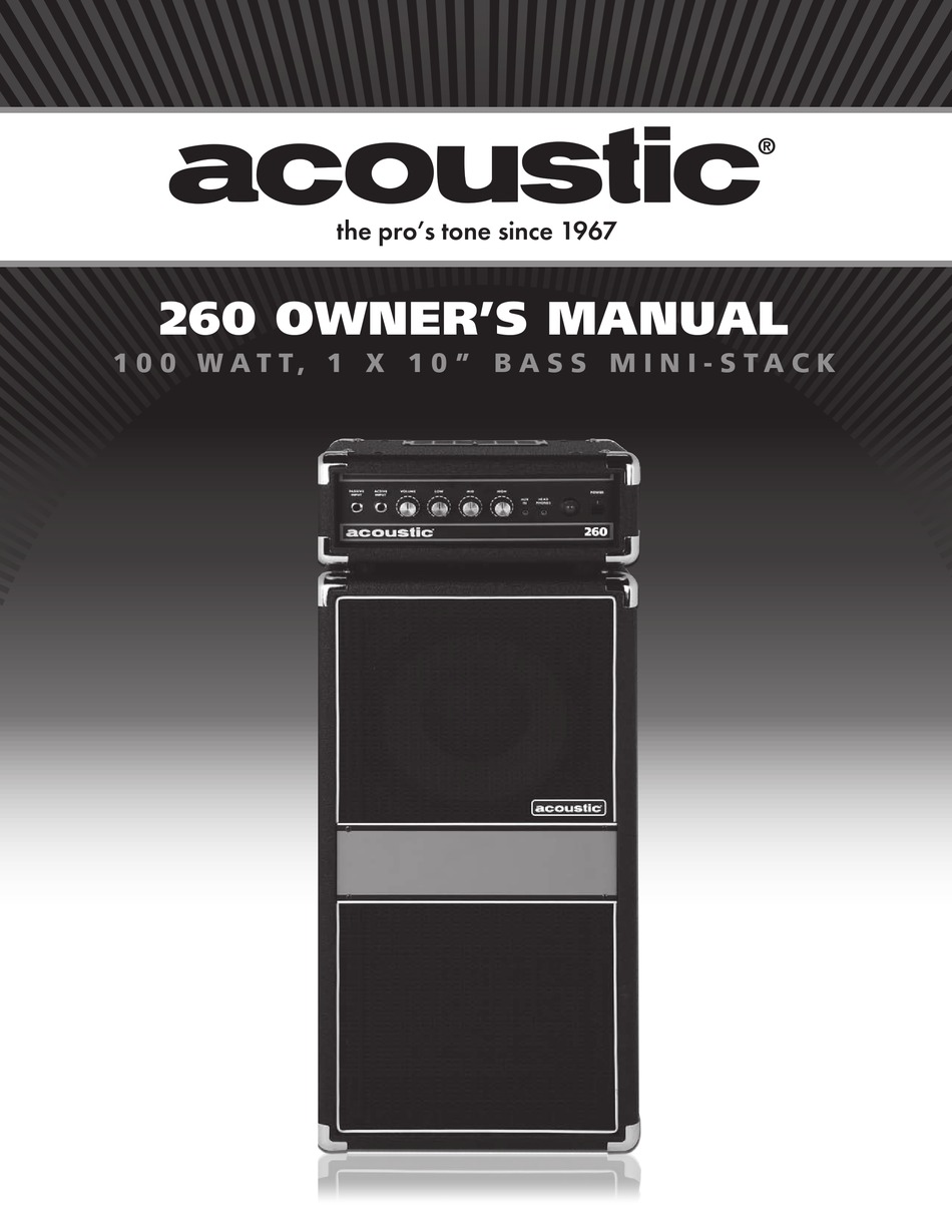 ACOUSTIC 260 OWNER'S MANUAL Pdf Download | ManualsLib