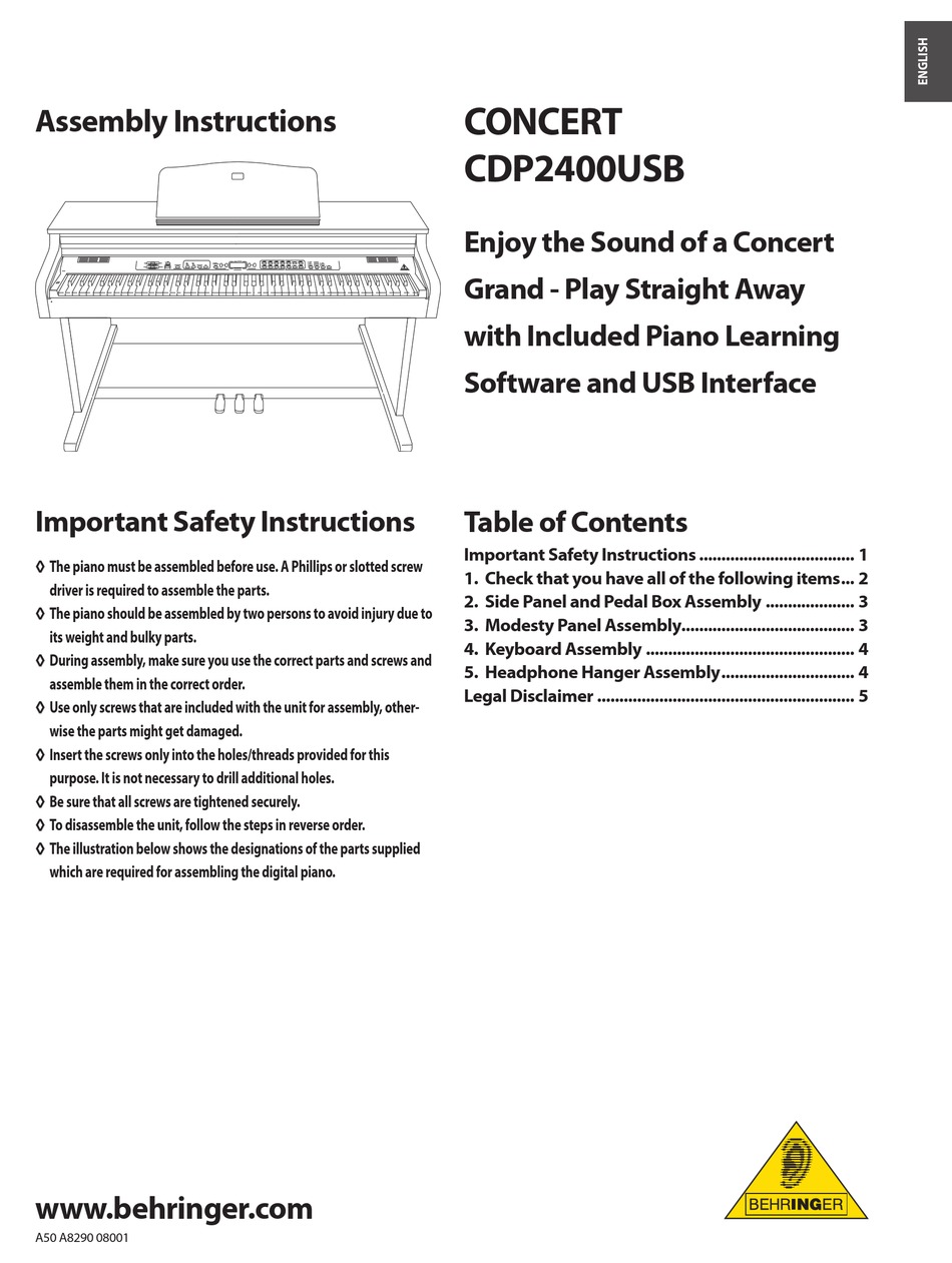 behringer-concert-cdp2400usb-assebly-instructions-pdf-download-manualslib