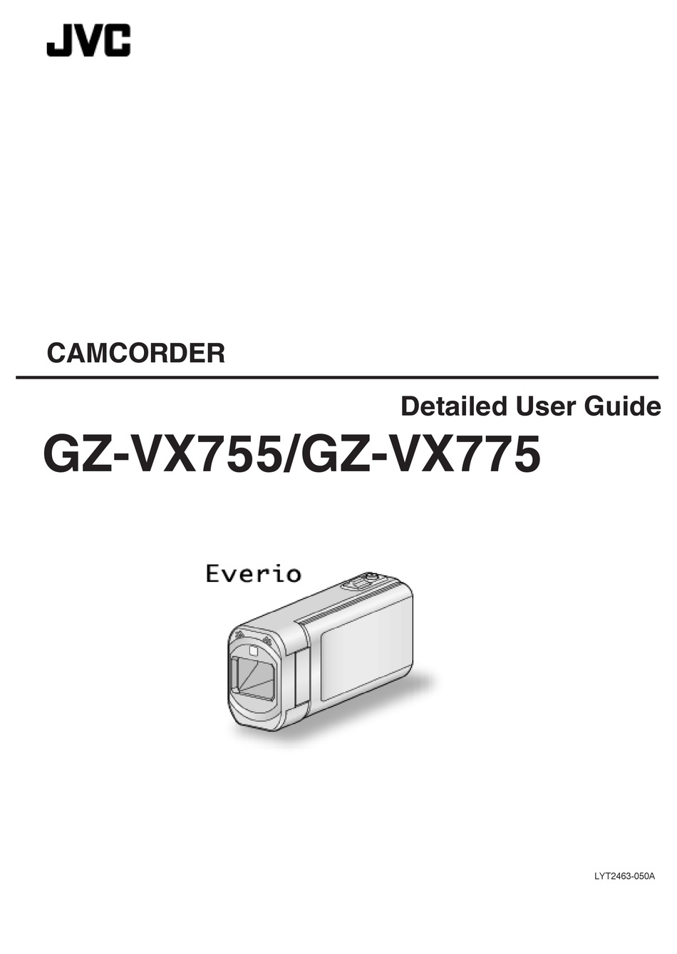 JVC EVERIO GZVX755 DETAILED USER MANUAL Pdf Download ManualsLib