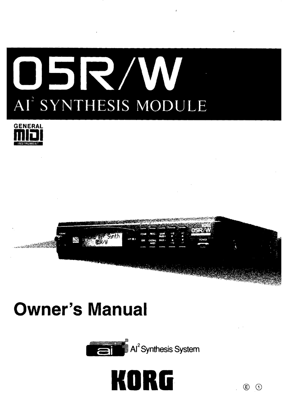 Korg 05r W Owner S Manual Pdf Download Manualslib