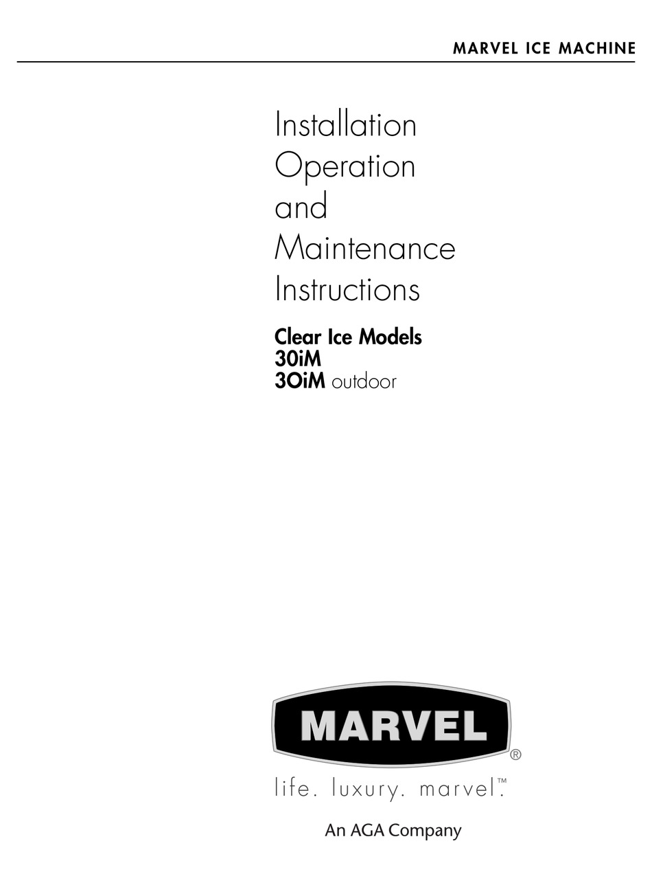 MARVEL 30IM INSTALLATION, OPERATION AND MAINTENANCE INSTRUCTIONS Pdf