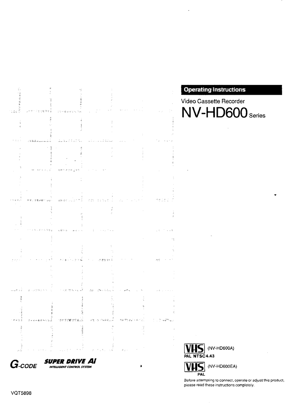 PANASONIC NV-HD600 SERIES OPERATING INSRUCTIONS Pdf Download | ManualsLib