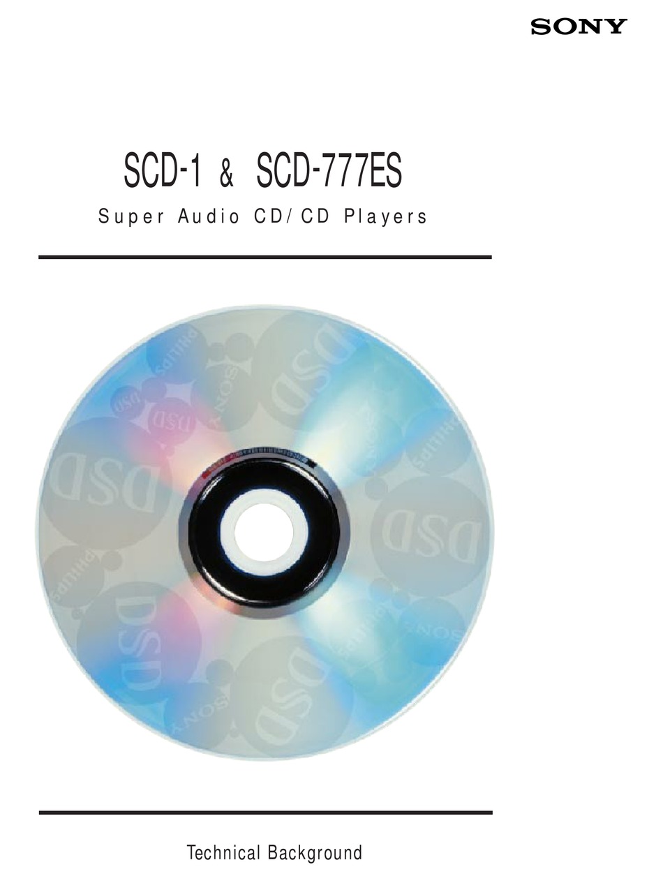 Sony Scd 1 Technical Background Pdf Download Manualslib