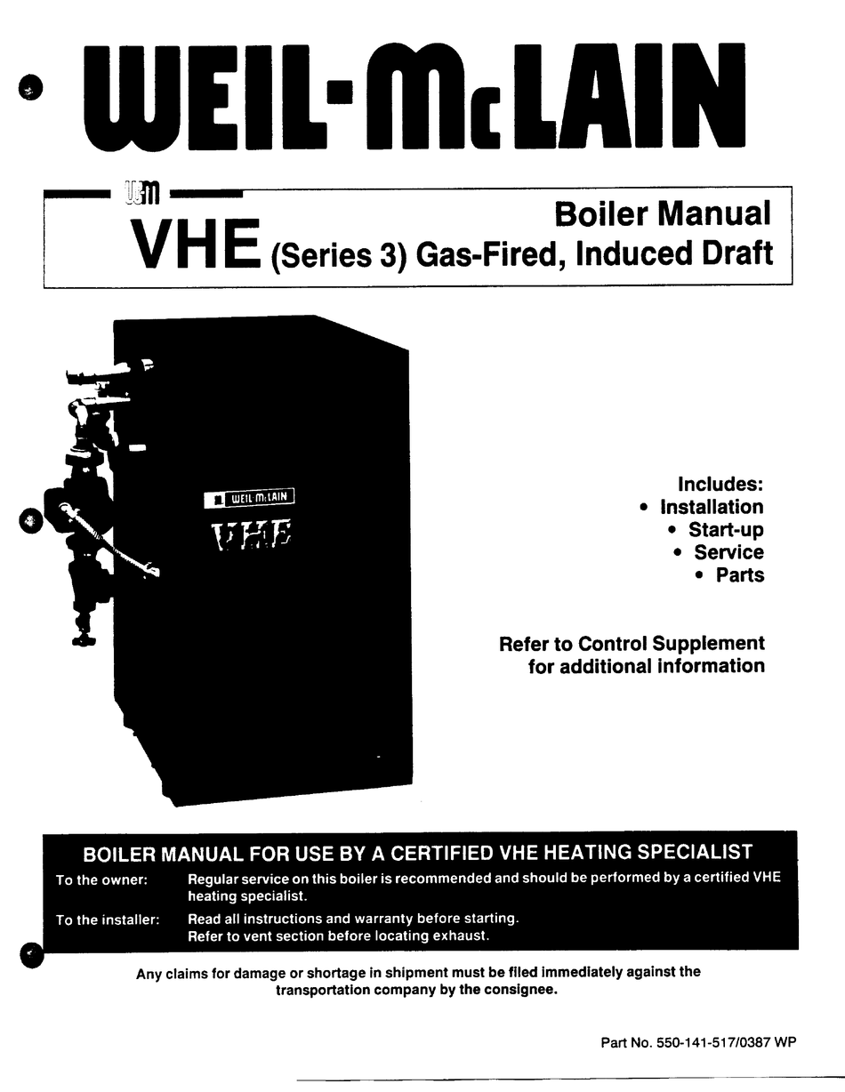 WEIL-MCLAIN VHE INSTALLATION MANUAL Pdf Download | ManualsLib