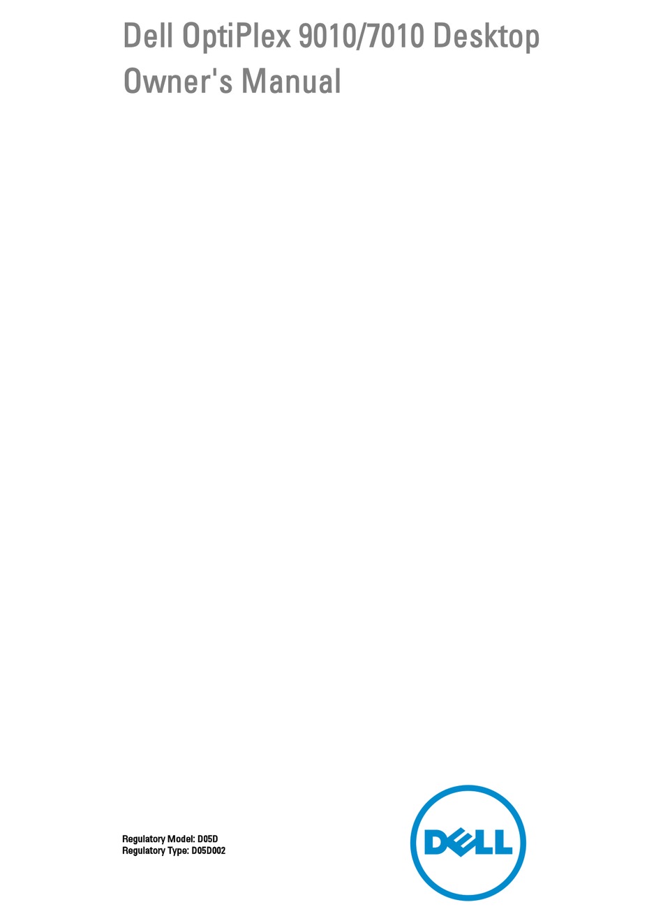 DELL OPTIPLEX 9010 OWNER'S MANUAL Pdf Download | ManualsLib