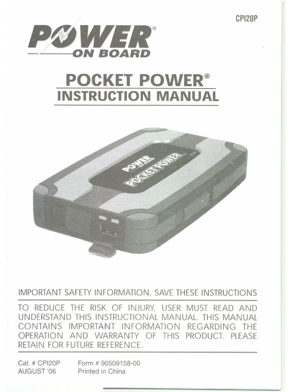 POWER ON BOARD POCKET POWER INSTRUCTION MANUAL Pdf Download