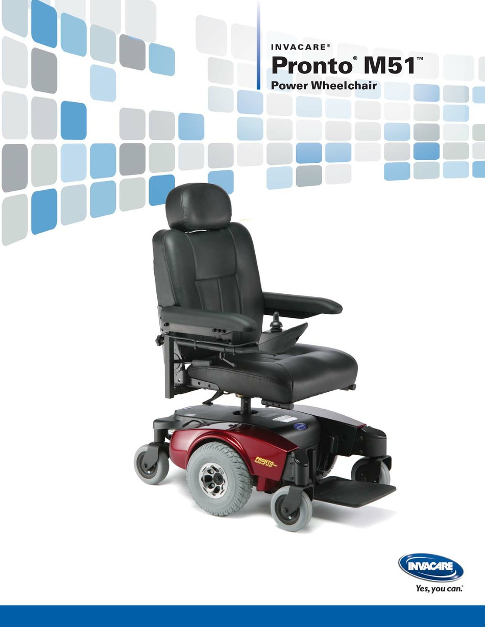 INVACARE PRONTO M51 SPECIFICATIONS Pdf Download | ManualsLib