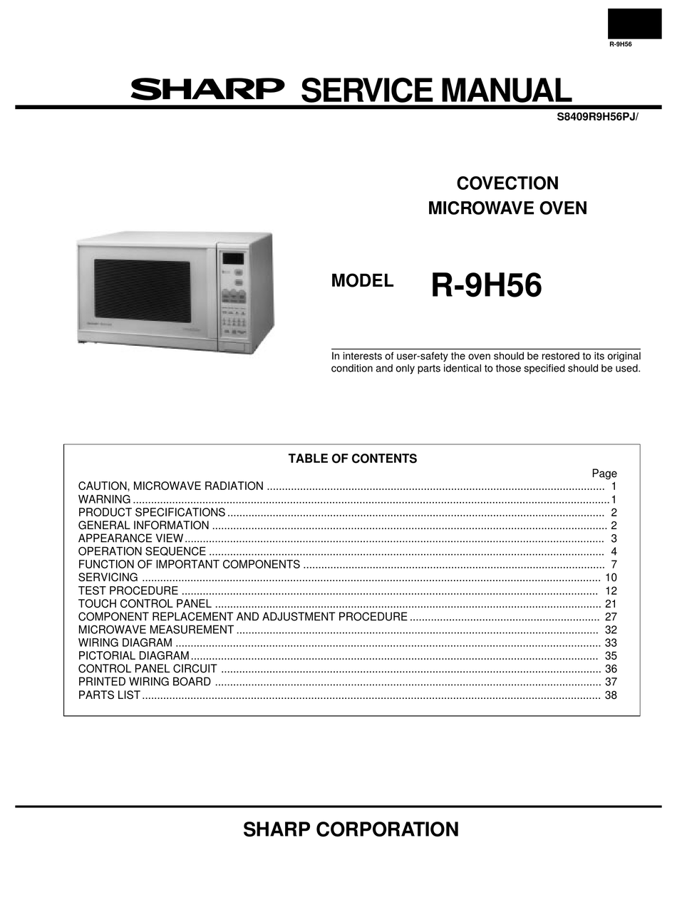 Sharp Carousel Microwave Door Parts Diagram Reviewmotors.co