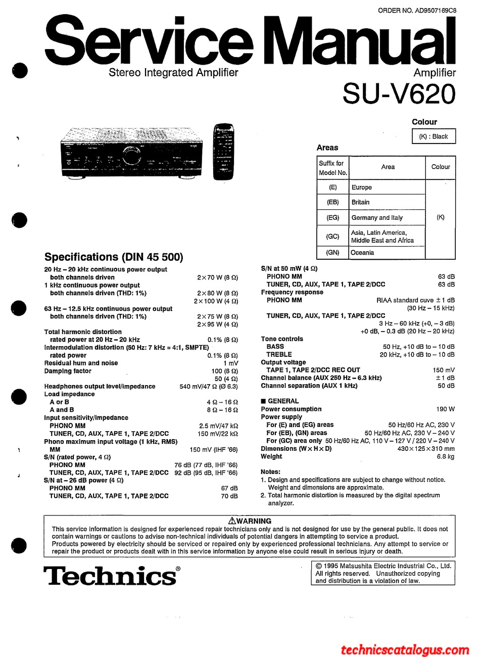 Technics su v500 схема