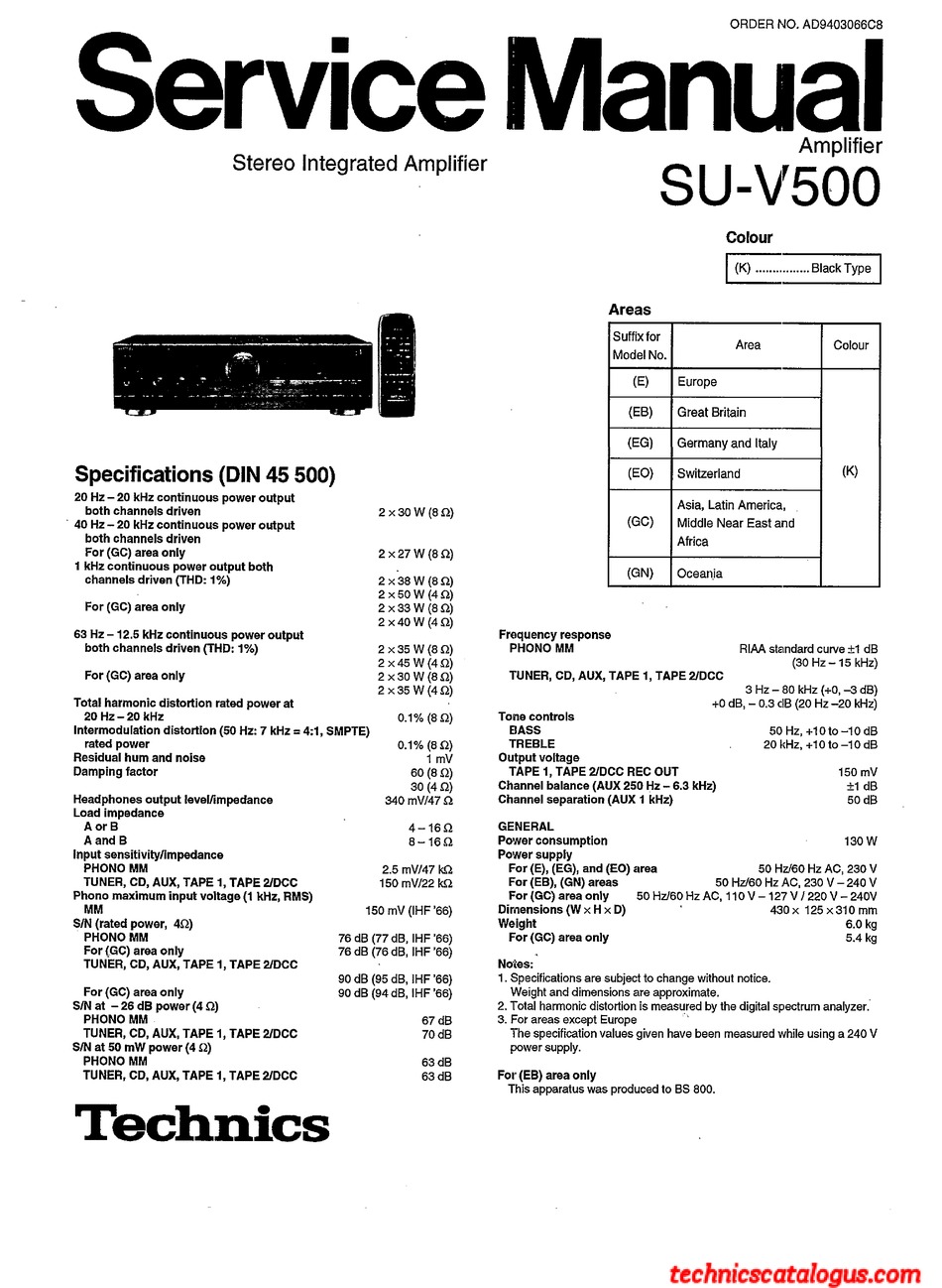 Схема technics su v500