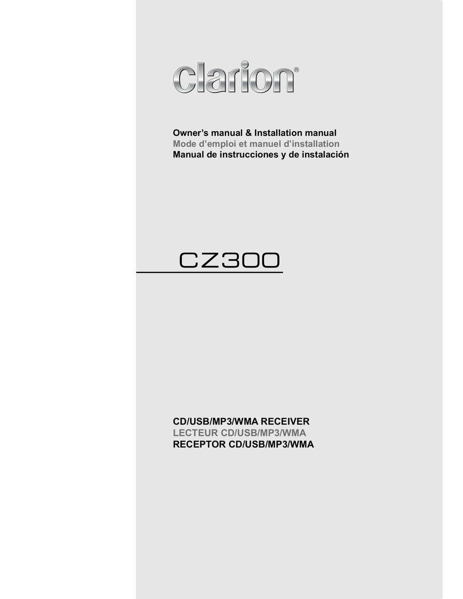 CLARION CZ300 OWNER'S MANUAL & INSTALLATION MANUAL Pdf Download